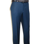 Men's MONO Turkey Slacks 100% Wool Plain Front Regular Fit 2501-05 French Blue