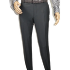Men's MONO Turkey Slacks 100% Wool Plain Front Regular Fit 2501-06 Charcoal Gray