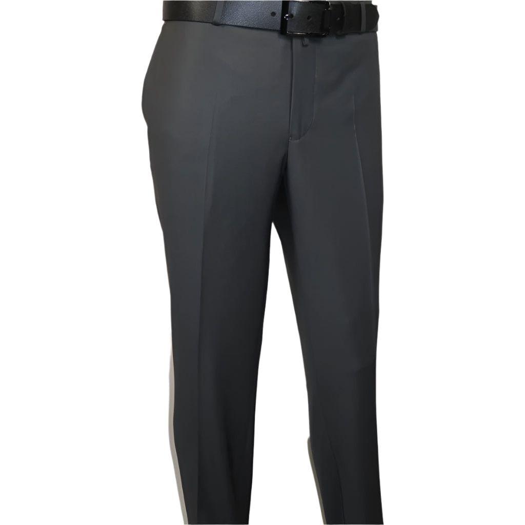 Men's MONO Turkey Slacks 100% Wool Plain Front Regular Fit 2501-06 Charcoal Gray