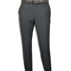 Men's MONO Turkey Slacks 100% Wool Plain Front Regular Fit 2501-06 Charcoal Gray