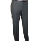Men's MONO Turkey Slacks 100% Wool Plain Front Regular Fit 2501-06 Charcoal Gray