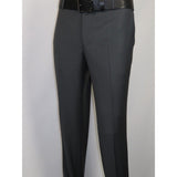 Men's MONO Turkey Slacks 100% Wool Plain Front Regular Fit 2501-06 Charcoal Gray