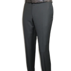 Men's MONO Turkey Slacks 100% Wool Plain Front Regular Fit 2501-06 Charcoal Gray