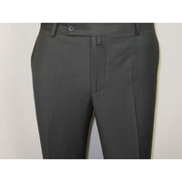 Men's MONO Turkey Slacks 100% Wool Plain Front Regular Fit 2501-06 Charcoal Gray