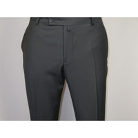 Men's MONO Turkey Slacks 100% Wool Plain Front Regular Fit 2501-06 Charcoal Gray