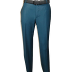 Men's MONO Turkey Slacks 100% Wool Plain Front Regular Fit 2501-12 L.Teal