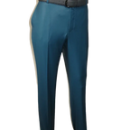 Men's MONO Turkey Slacks 100% Wool Plain Front Regular Fit 2501-12 L.Teal