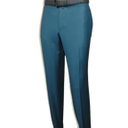 Men's MONO Turkey Slacks 100% Wool Plain Front Regular Fit 2501-12 L.Teal