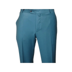 Men's MONO Turkey Slacks 100% Wool Plain Front Regular Fit 2501-12 L.Teal