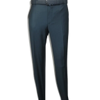 Men's MONO Turkey Slacks 100% Wool Plain Front Regular Fit 2501-17 D. Teal