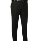 Men's MONO Turkey Slacks 100% Wool Plain Front Slim Fit 2502-01 Black