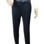 Men's MONO Turkey Slacks 100% Wool Plain Front Slim Fit 2502-02 Navy Blue