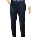 Men's MONO Turkey Slacks 100% Wool Plain Front Slim Fit 2502-02 Navy Blue