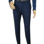 Men's MONO Turkey Slacks 100% Wool Plain Front Slim Fit 2502-04 Royal Blue