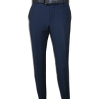 Men's MONO Turkey Slacks 100% Wool Plain Front Slim Fit 2502-04 Royal Blue