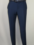 Men's MONO Turkey Slacks 100% Wool Plain Front Slim Fit 2502-04 Royal Blue