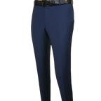Men's MONO Turkey Slacks 100% Wool Plain Front Slim Fit 2502-04 Royal Blue