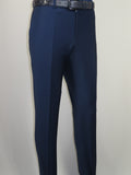 Men's MONO Turkey Slacks 100% Wool Plain Front Slim Fit 2502-04 Royal Blue