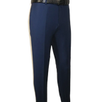 Men's MONO Turkey Slacks 100% Wool Plain Front Slim Fit 2502-04 Royal Blue