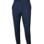 Men's MONO Turkey Slacks 100% Wool Plain Front Slim Fit 2502-04 Royal Blue