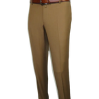 Men's MONO Turkey Slacks 100% Wool Plain Front Slim Fit 2502-10 Camel