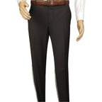 Men's MONO Turkey Slacks 100% Wool Plain Front Slim Fit 2502-11 D. Brown