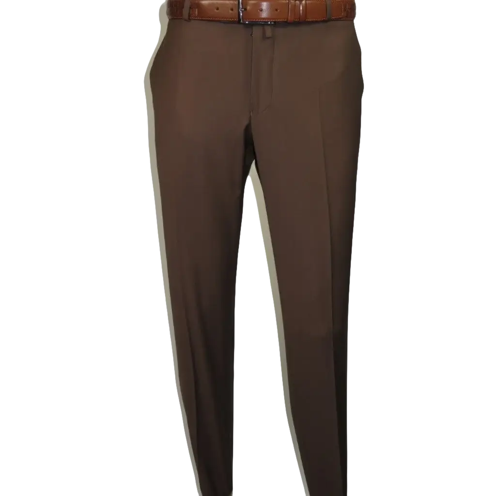 Men's Mono Turkey Slacks 100% Wool Plain Front Slim Fit 2502-12 Coco Brown Men's Mono Turkey Slacks 100% Wool Plain Front Slim Fit 2502-12 Coco Brown