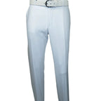 Men's MONO Turkey Slacks Wool Blend Plain Front Slim Fit 2534-10 White