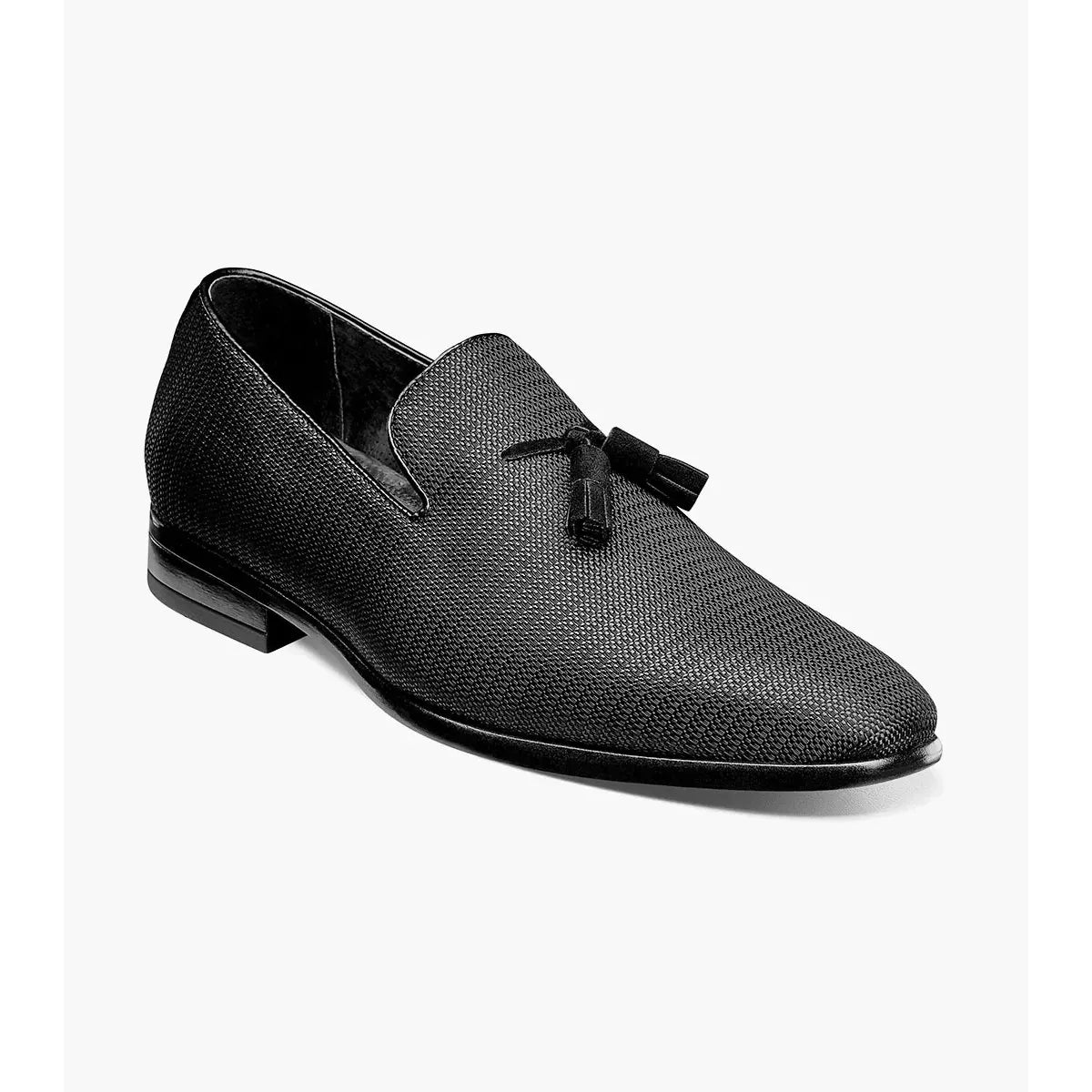 Stacy Adams Tazewell Plain Toe Tassel Tuxedo Shoes Slip On Black 25343-001