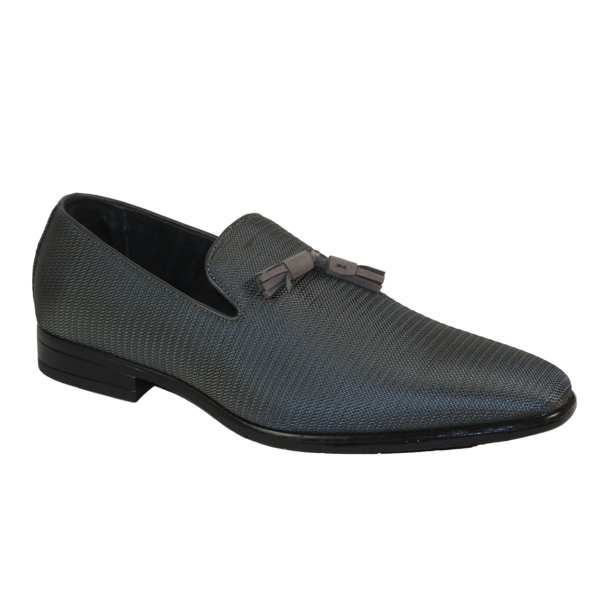 Stacy Adams Tazewell Plain Toe Tassel Tuxedo Shoes Slip On 25343-020 Gray