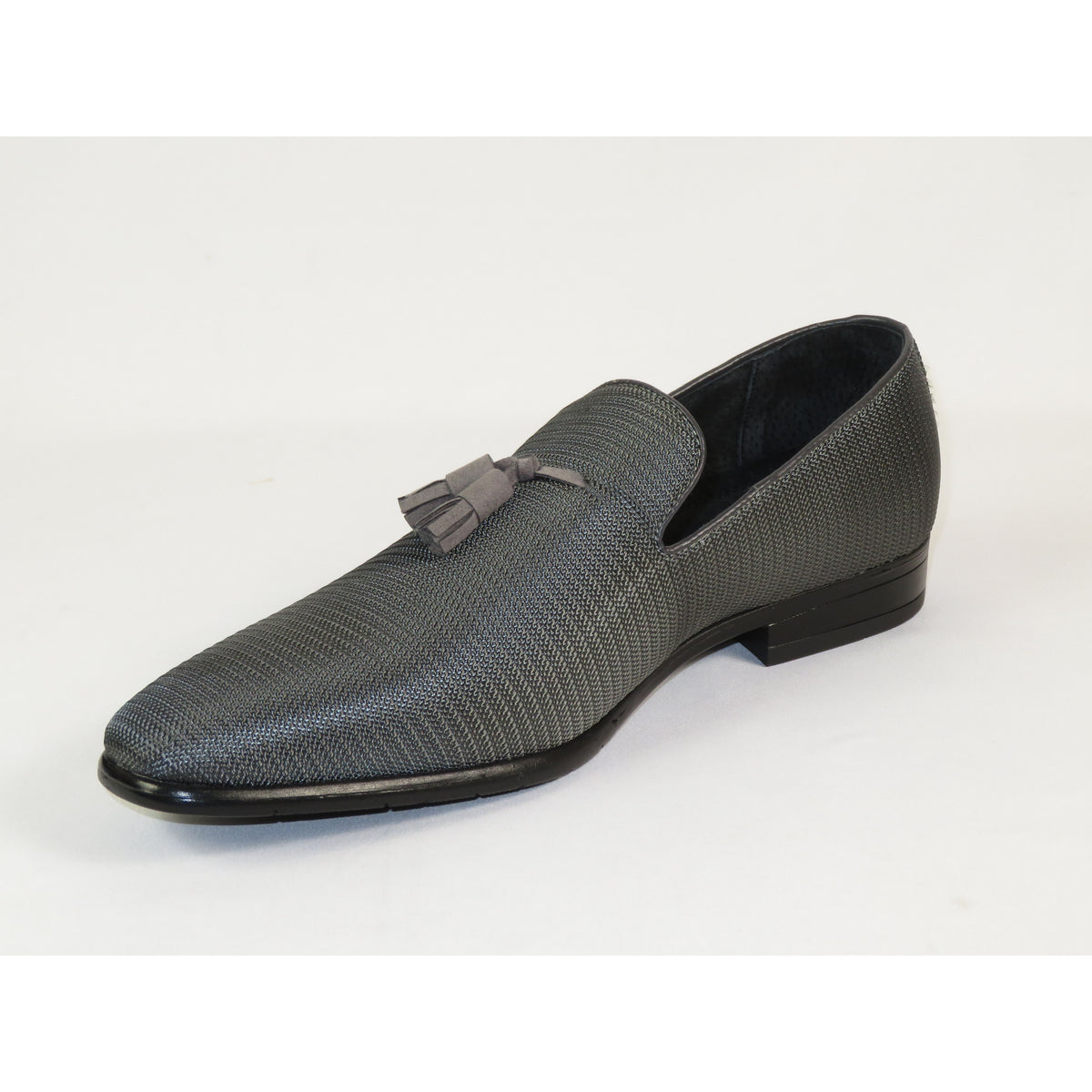 Stacy Adams Tazewell Plain Toe Tassel Tuxedo Shoes Slip On 25343-020 Gray
