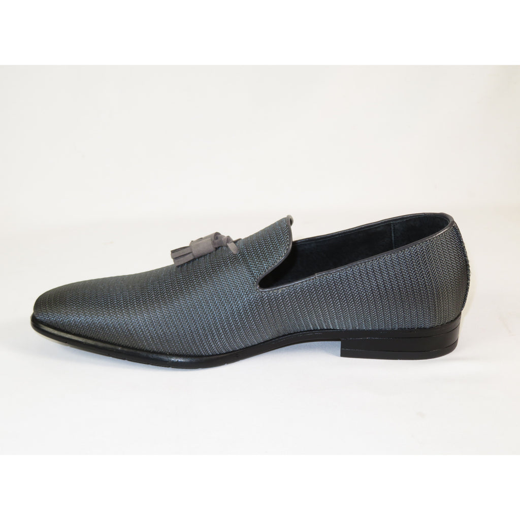 Stacy Adams Tazewell Plain Toe Tassel Tuxedo Shoes Slip On 25343-020 Gray