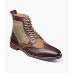 Stacy Adams Finnegan Wingtip Lace Up Boot Brown Tumbled 25427-247