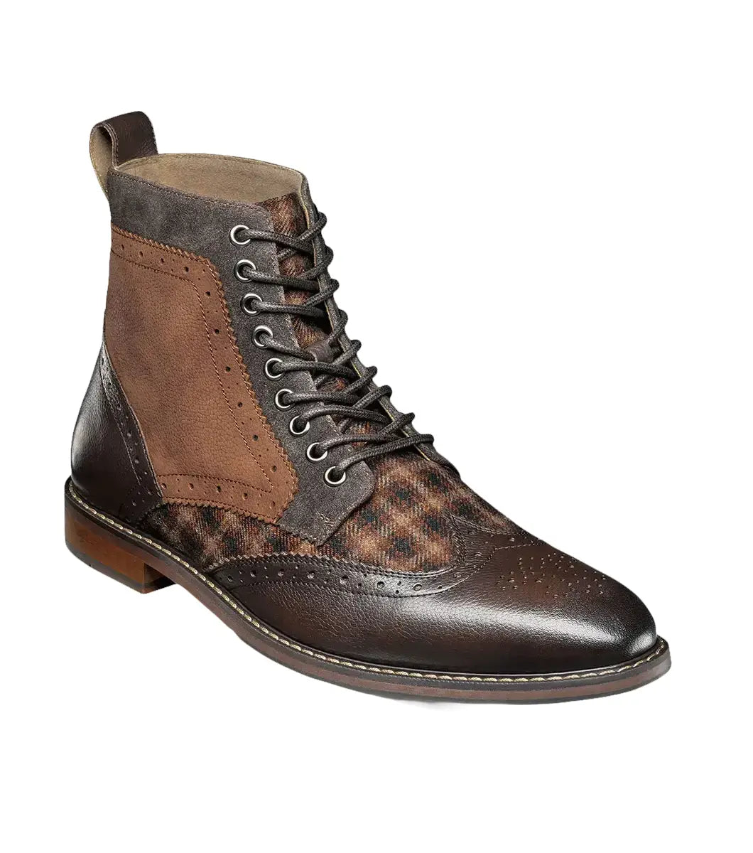 Stacy Adams Finnegan Wingtip Lace-Up Boot Brown Multi 25427-249