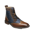 Stacy Adams Finnegan Wingtip Lace-Up Boot Cognac with Navy 25427-470