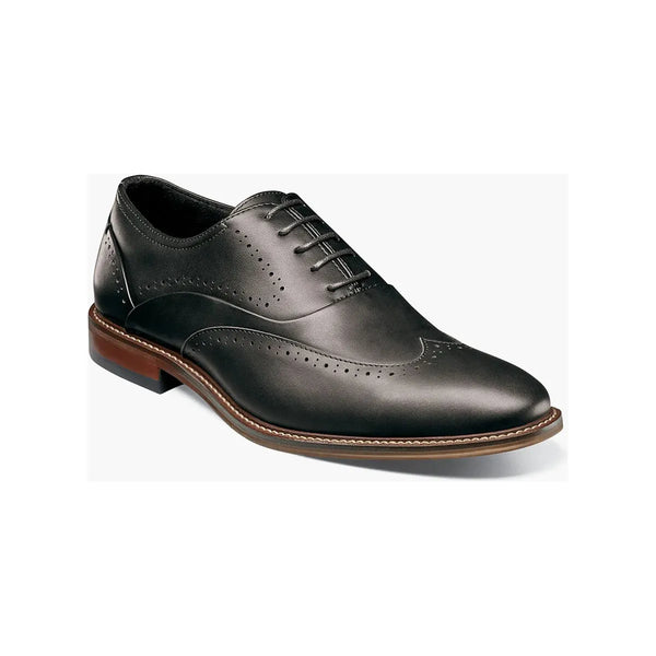 25489 Stacy Adams Leather Shoes Macarthur Wingtip Lace up Oxford Black