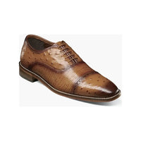 25527 Stacy Adams Leather Shoes Rodano Ostrich Lizard Print All Colors - J.Valintin Men's Wear Legend - 95159