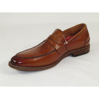 25550-221 Stacy Adams Marlowe Algonquin Moc Toe Penny Slip On Cognac Leather