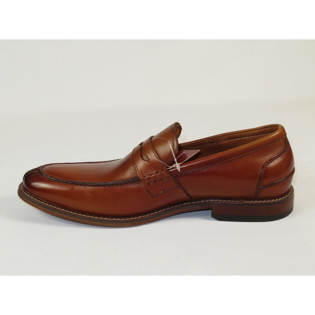 25550-221 Stacy Adams Marlowe Algonquin Moc Toe Penny Slip On Cognac Leather