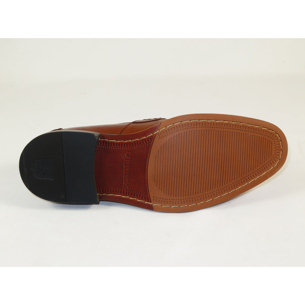 25550-221 Stacy Adams Marlowe Algonquin Moc Toe Penny Slip On Cognac Leather