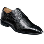 25576 - 001 Stacy Adams Turano Bike Toe Oxford Croc Print Shoes Black - J.Valintin Men's Wear Legend - 25576 - 001 black - 8.5