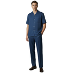 Men 2pc Walking Leisure Suit Short Sleeves By DREAMS 256-41 Sailor Blue