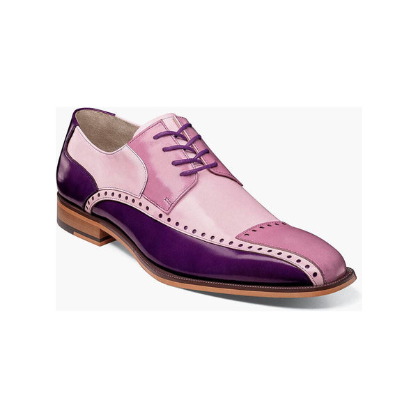 Stacy Adams Plaza Modified Cap Toe Oxford Shoes Leather Purple Multi 25608-540