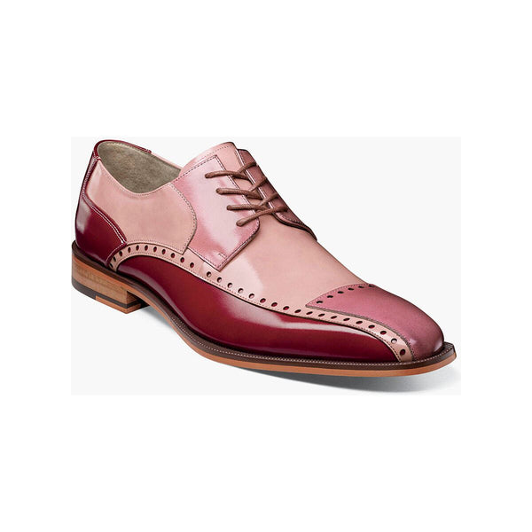Stacy Adams Plaza Modified Cap Toe Oxford Shoes Leather Red Multi 25608-640
