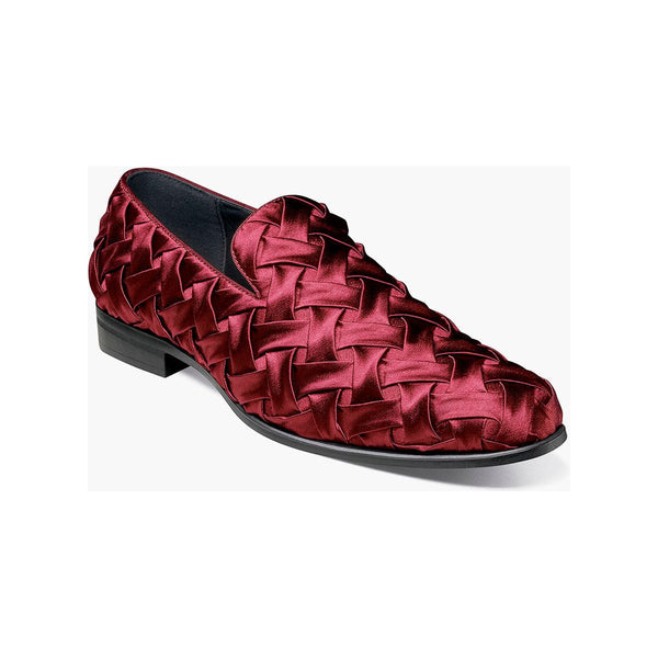 Stacy Adams Savoir Satin Textile Upper Shoes 25611-601 Burgundy