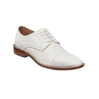 25630 - 100 Stacy Adams Tedesco Cap Toe Oxford Lizard Leather Dress Shoes White - J.Valintin Men's Wear Legend - 25630 - 100 White - 8.5