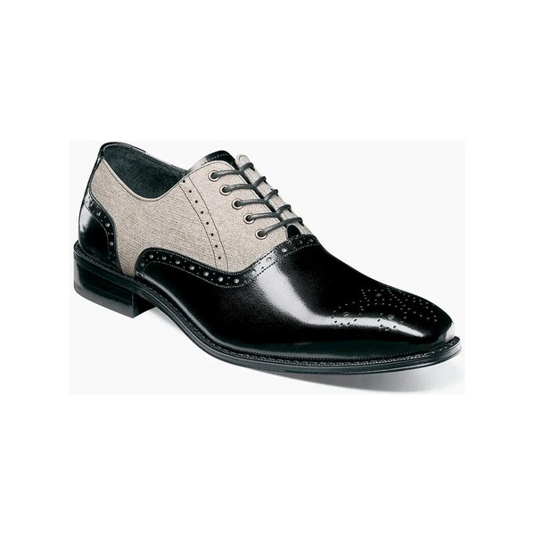 Stacy Adams Harrington Plain Toe Lace Up Leather Shoes Black Multi 25643-009