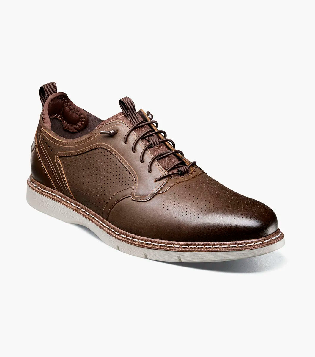 Stacy Adams Sync Plain Toe Lace Up Sneaker Shoes Leather Brown 25662-215