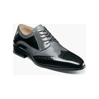 Stacy Adams Ivingale Wingtip Oxford Dress Shoes Leather Black Gray 25684-975