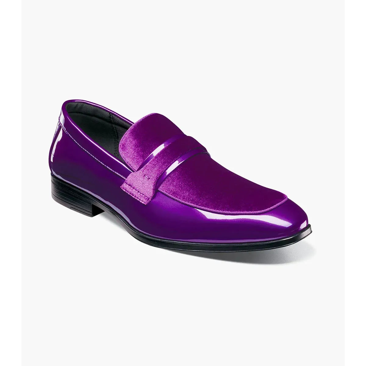 Stacy Adams Spratley Moc Toe Saddle Slip On Dress Shoes Purple 25686-542